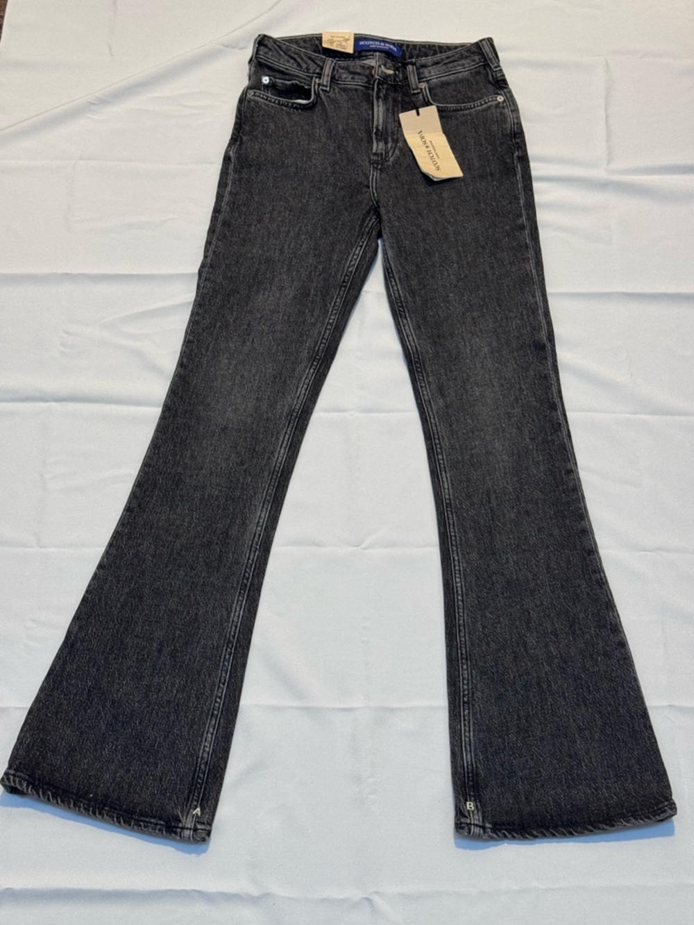 NWT Scotch & Soda “The Charm”Women’s Black High Rise Flared Jeans Sz 25/32